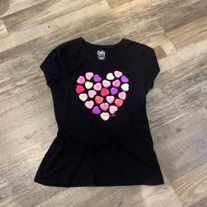 Girls justice valentines T-shirt never been worn 16